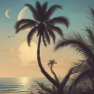 Tropical Beach Art Print 8x10